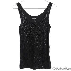 Old Navy Black Sparkly Tank Top